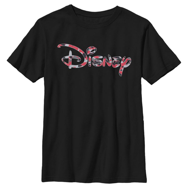 Boy's Disney Red Camo Logo T-Shirt, 1 of 6