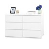 ORRD 6 Drawer Storage Cabinet Dresser, White Wood Storage Tower with Wavy Panel Design, Wide Chest Organizer for Bedroom, Living Room - 4 of 4
