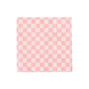 Jollity & Co. - Check It! Tickle Me Pink Cocktail Napkins - Pack of 20 Paper Napkins - 1 of 3