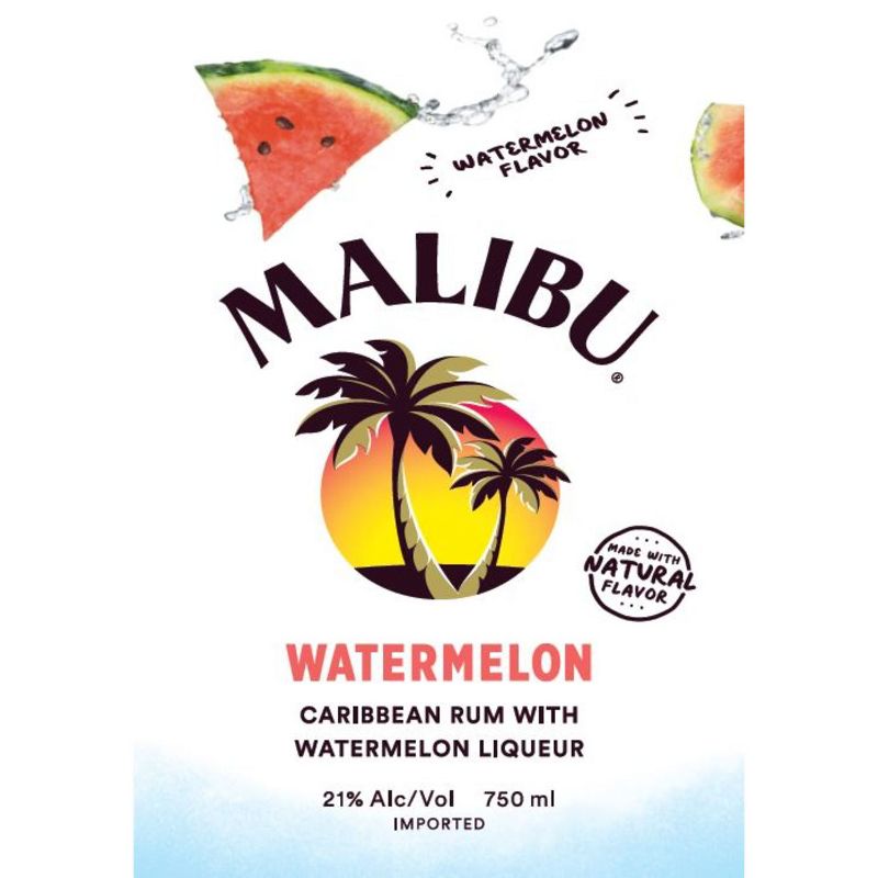 Malibu Watermelon Flavored Caribbean Rum - 750ml Bottle, 5 of 8
