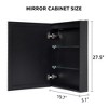 CSBDHome LED Lighted Aluminum Bathroom Mirror Cabinet with Adjustable Shelves, Demister, and IP44 Waterproof Rating - 3 of 4