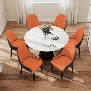 Dining Chairs Set of 6, Backrest Cushions and Black Metal Legs, Suitable for Restaurants, Kitchens, and Bedrooms Dining Room Chairs - 1 of 4