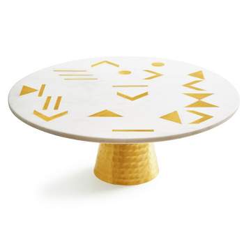 GAURI KOHLI Olympia Marble Cake Stand 12"