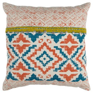 Natural Geometric Throw Pillow - Rizzy Home, Tri-Color