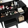 Sapphtopaz Vanity Desk with Mirror and Lights Dressing Table with Drawer, Storage Cabinet, 3 Adjustable Lighting Colors for Bedroom - 2 of 4