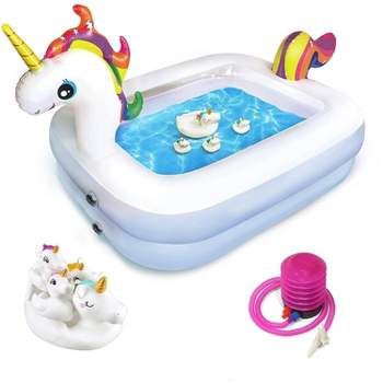 Kidzlane Unicorn Pool with Toys for Kids for Backyard & Outdoor