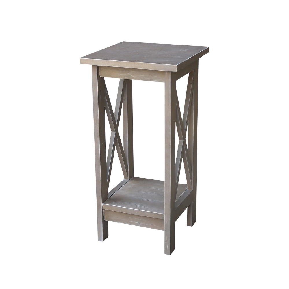 Photos - Plant Stand Solid Wood 24 " X Sided  Washed Gray Taupe - International Conc