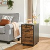 SONGMICS Steel File Cabinet bookshelf Fully Assembled Except Wheels Rustic Brown and Black - 3 of 4