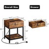 Whizmax Nightstand with Charging Station Type-C&USB Ports and Outlets, End Table with Storage Shelf for Bedroom Living Room College Dorm, 2pcs - 2 of 4