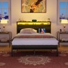 Aheaplus Platform Bed Frame with Charged Station and LED Lights - 3 of 4
