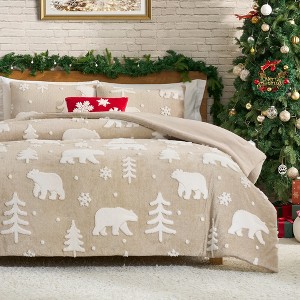 Amelie Home 3 Pieces Plush Comforter Set, Ultra-Soft Winter Bedding - 1 of 4