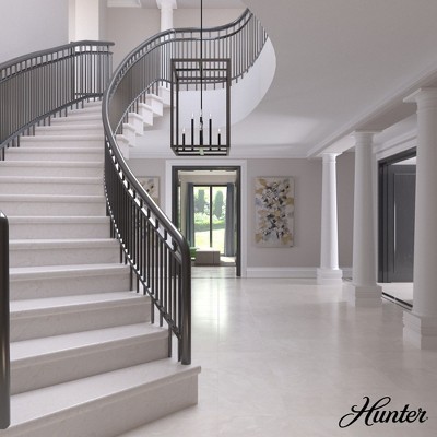 Hunter Fans 22" Squire Manor Ceiling Light Matte Black Finish - 4 Bulb Pendant for Modern Farmhouse Style