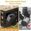 Acekool Rolling Kitchen Island with Power Outlet, Drop Leaf, Trash Cabinet, Spice Rack, Towel & Knife Holder, Storage Cart 45.3in - 4 of 4