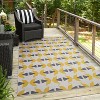 HomeStock Outdoor Washable Hialeah Ivory & Yellow 5' X7', Machine Woven with Printed Designs, Coastal - 2 of 4