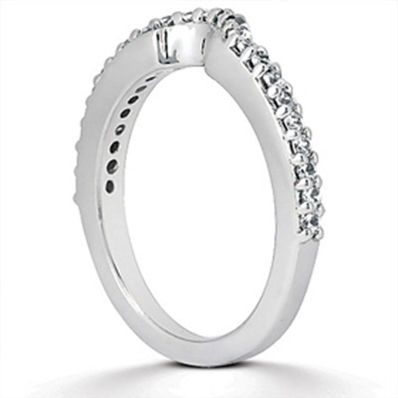 Pompeii3 1ct Round Cut Diamond Engagement Matching Wedding Ring Set 14K White Gold, 3 of 6