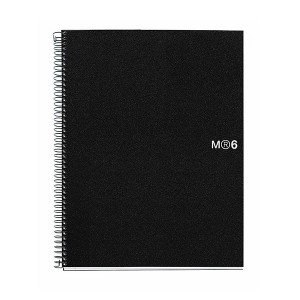 Miquel Rius 6 Subject Graph Notebook, A4 (11.7" x 8.27"), 150 Sheets Heavyweight Paper, Subjects Separated by Color, Black Poly Cover - 1 of 1