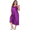 Agnes Orinda Women's Plus Size V Neck Sleeveless Cami Slip Satin Nightgowns - 3 of 4
