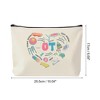 Unique Bargains Durable Sports Equipment Pattern Makeup Bag Beige 1 Pc - 2 of 4