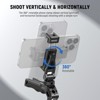 MaseiKar Metal Phone Tripod Mount with Cold Shoes,1/4" Thread, 180¡ã Tilt,360¡ã Rotation,Adjustable Phone Clamp Metal Phone Holder Compatible - 3 of 4
