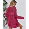Women Crochet Lightweight Cardigan Cover Up Open Front Long Sleeve Summer Cardigans - 4 of 4