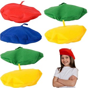 ArtCreativity Assorted Color Berets Hats (Set of 12) - 1 of 4