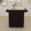PAGED Kitchen Island with Adjustable Shelves, Rolling Kitchen Cart with Towel Rack and Wood Table Top for Kitchen - 4 of 4
