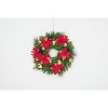 GustoWave 24 in Christmas Wreath with Light,Front Door Lighted Wreath with Pine Cones Flower Cypress Leaves Christmas Ball,Christmas Decorations - 2 of 2