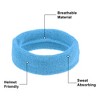 Unique Bargains Stretchy Cotton Blend Sweat Absorbing Sport Headband Wristband Sky Blue 3 pcs - image 3 of 4