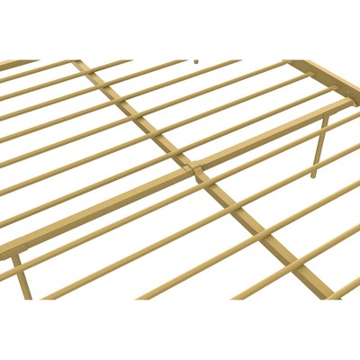 Giulia Gold Queen Metal Platform Bed with Vertical Slat Headboard