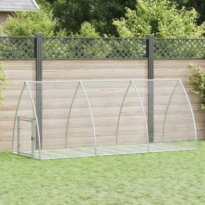 Rabbit Hutch Silver Galvanized Steel Durable Rabbit Hutch vidaXL