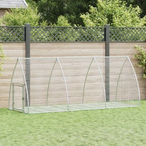 Rabbit Hutch Silver Galvanized Steel Durable Rabbit Hutch vidaXL - 1 of 4