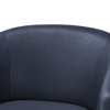 Swivel Faux Leather Barrel Chair with Pocket Coil Seat and 360-Degree Swivel for Living Room - 4 of 4