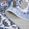 Machine Washable Rug, Foldable Velvet Carpet with Non-Slip Backing, Low Pile Soft Vintage Print, Ideal for Living Room and Bedroom. - 3 of 4