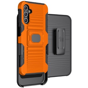Nakedcellphone Rugged Case with Stand and Belt Clip Holster for Samsung Galaxy A14 5G Phone - 1 of 4