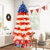 Tangkula 7.5 FT Artificial Christmas Tree Pre-lit Xmas Tree with 1341 Branch Tips 480 Warm White LED Lights July Patriotic Decoration - 3 of 4