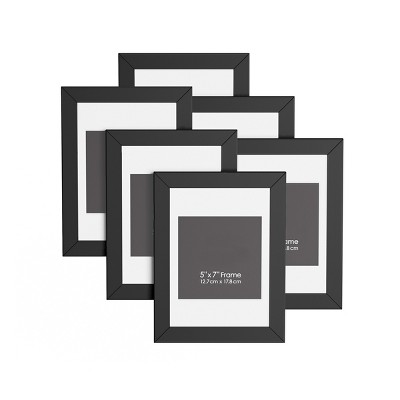 Hastings Home 5x7 Picture Frames - 6 Pack, Black