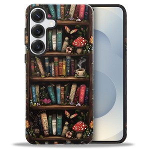 BONGEEK Case Compatible with Samsung Galaxy S25 Plus,Scratch Resistant Hybrid 2-Layer Hard Shell Bright Phone Case,Book Butterfly Mushroom Flower - 1 of 4