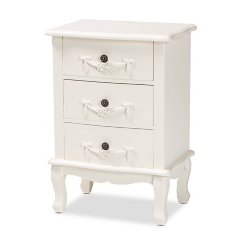 Callen Wood 3 Drawer Nightstand White Baxton Studio Target