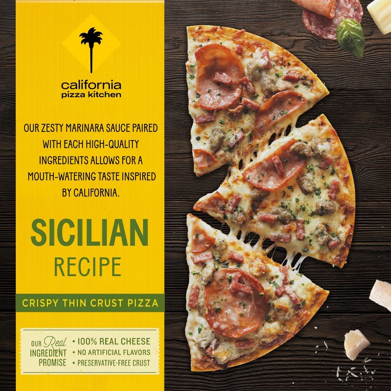 California Pizza Kitchen Sicilian Recipe Frozen Thin Crust Pizza - 15.5oz, 1 of 14