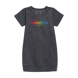Girls' - Rainbow High - Gradient Logo Graphic Short Sleeve Fleece Dress - 1 of 3