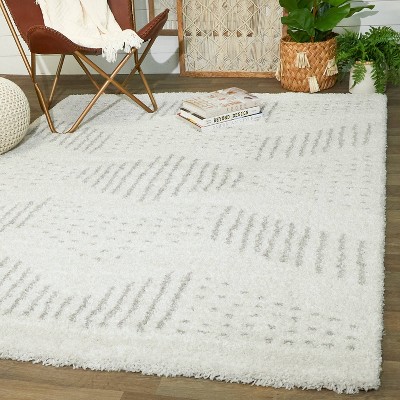 Gray Synthetic Shag Rectangular Kids' Rug 5' x 7'