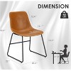PAGED Dining Chairs Set of 4,Modern Kitchen Chairs with Iron Legs,Chairs for Kitchen,Living Room,Dining Room,Brown - 3 of 4