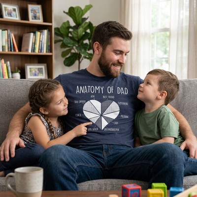 Мужские футболки Crazy Dog T-Shirts, Inc. Mens Funny T Shirts Anatomy Of Dad Sarcastic Fathers Days Graphic Novelty Tee for Men - Crazy Dog Men's T Shirt Gift for Dad Navy L — фото 3