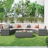 Osparple 8-pieces Outdoor Sofa, Wicker Round Sofa Set, Half-Moon Patio Sofa Sets, Curved Sofa Set with Coffee Table, PE Rattan Water-resistant - 2 of 4
