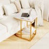 Tangkula C-Shaped Side Table Compact 2-tier Storage End Table for Small Space - 3 of 4