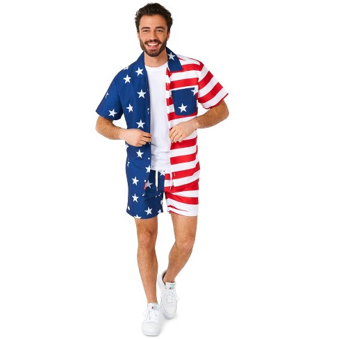 OppoSuits Men's Summer Set - American Flag Size: L