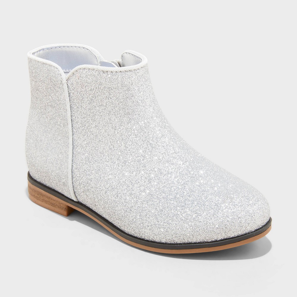 Toddler Priya Zipper Glitter Booties - Cat & Jack™ 7T