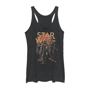 Women's Star Wars The Mandalorian Character Entourage Racerback Tank Top - 1 of 3