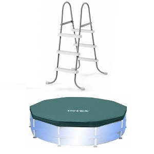 Intex Steel Frame Pool Ladder for 42' Wall Height & 15' Round Pool Debris Cover - 1 of 4