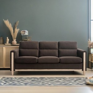 GDFStudio Addison Comfortable 79.5" Three-Seater Sofa with Side Pockets and Rubber Wood Legs - 1 of 4